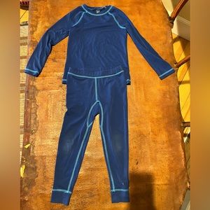 REI KIDS’ XS 4-5 blue long underwear
